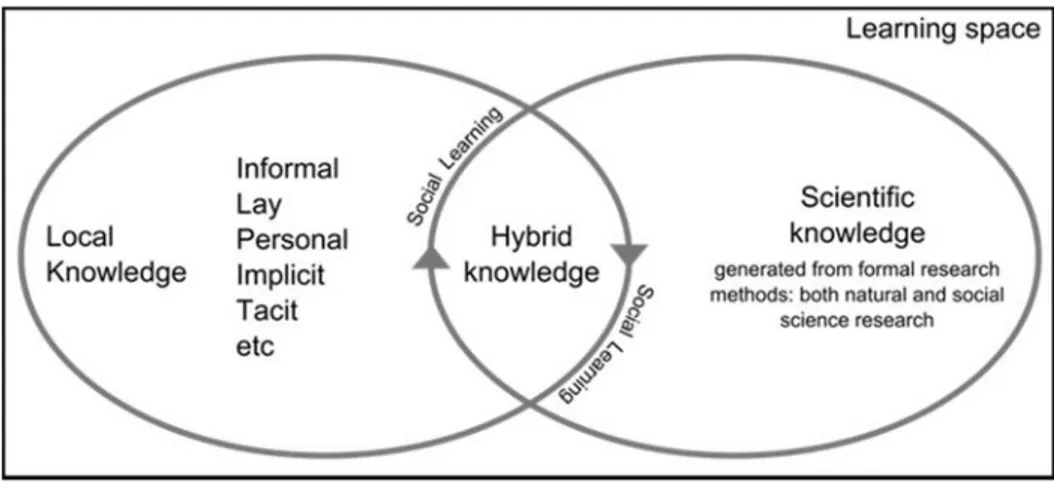 Figure 3. Conceptualized &#34;hybrid knowledge generation&#34; through the social learning process.