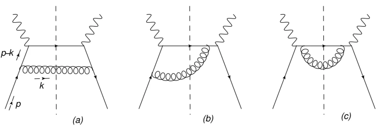 Figure 12: Diagrammi per il modulo quadro dellee ampiezze del processo e − q → e − qg 