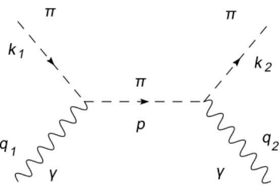 Figura 2: Diagramma di Feynman per lo scattering Compton del π +