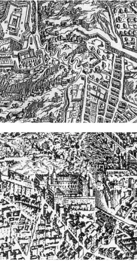Fig. 3 | Dupérac-Lafréry, Map of Naples, 1566: detail  (credit: A. D’Agostino, 1995). 