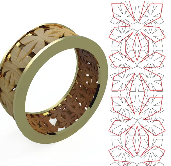 Fig. 6 | ‘Vicolo’ collection (by A. Carlotti, C. D’Archivio  and G. Nassuato). Earrings and ring inspired by the  al-leys of Umbrian medieval cities; PLA with gold  nanopar-ticles deposition and plexiglass