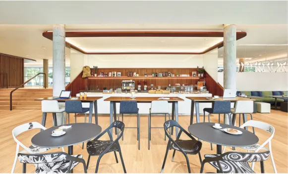 Fig. 7 - Space shapes behaviors: informal places as Work Cafe, enable ‘weak ties’ within the organization, supporting cre- cre-ative processes (credit: picture courtesy of Steelcase Inc., LINC, Munich).
