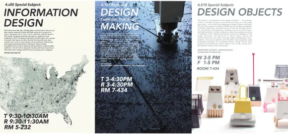 Fig. 5 - Information Design, Design Making and Design Objects: training courses in the MIT, first cycle of studies (MIT).