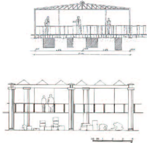 Fig. 3  - Renzo Piano, Le isole del tesoro, progetto per Pompei, 1988.