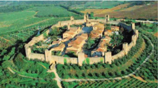 Fig. 7 - Il borgo murato di Monteriggioni in Toscana.