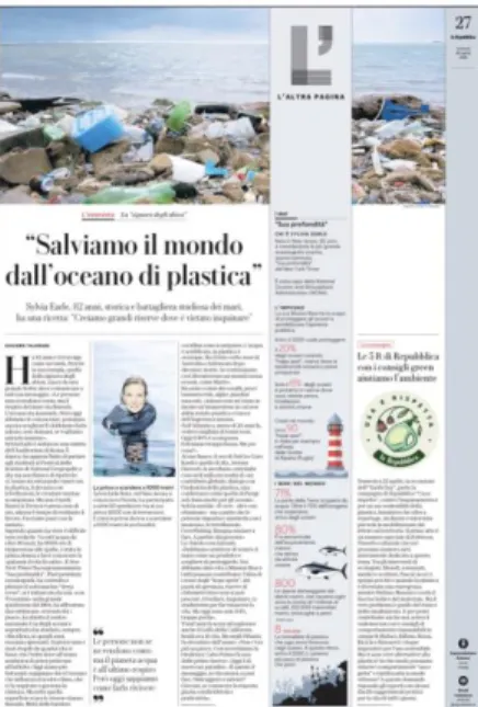 Fig. 2. la Repubblica, 20 aprile 2018 