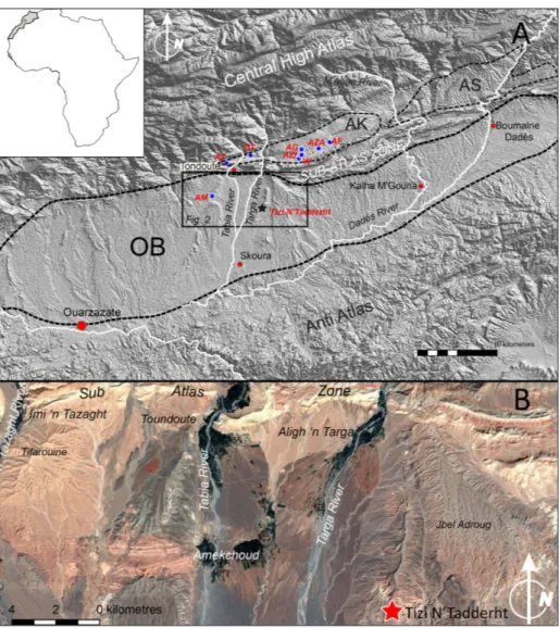 Fig. 2 - Locator map of  the Tizi’N  Tadderht  area,  modified  from Benvenuti et al. 2019.