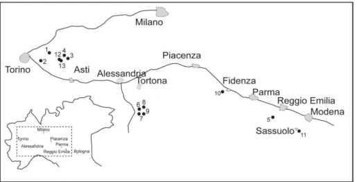 Fig. 1 - Study area and sites location. 