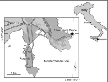 Fig. 1 - Geographic setting of the Faro Santa Croce section.
