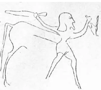 Figura 11 - Disegno con centauro armato di spada, particolare pisside da Cerveteri (da  Albizzati 1925, fig