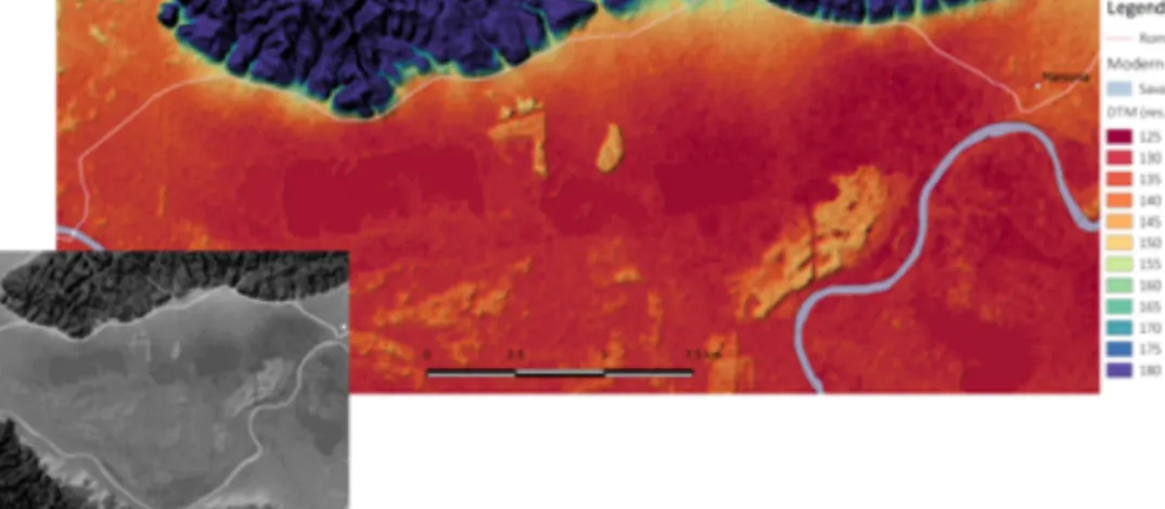 Fig. 6: Position des sites et de la viabilité principale d’époque romaine dans la région de  Marsonia