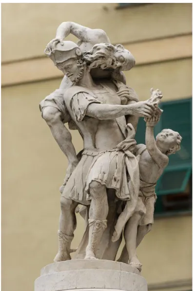 Fig. 1. La statua di Enea di Francesco Baratta  in piazza Bandiera a  Genova 