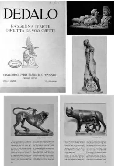 Fig. 3. Dal primo volume di Dedalo: un primo canone di capolavori etruschi  (da d Ella  s Eta  1921)