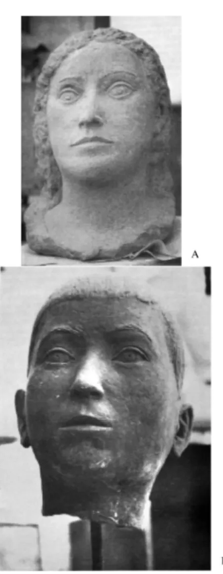 Fig. 7. I caratteri del ritratto etrusco nella scultura contemporanea. A: Q. 