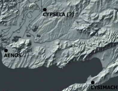 Figure 1. Map of the terrain between Lysimachia and Aenos.