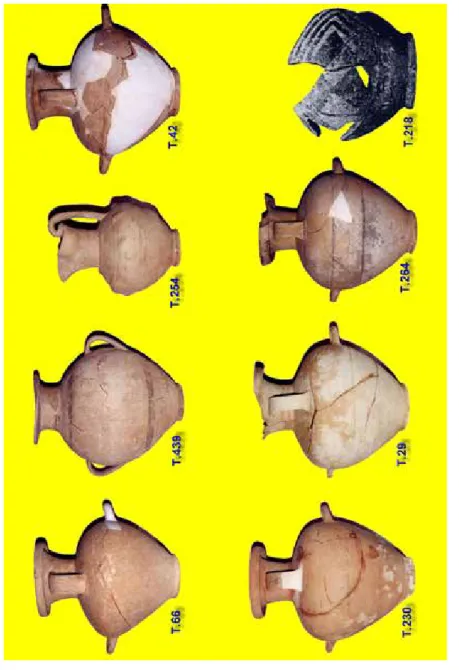 Fig. 4. Camarina. Vasi delle tombe 66, 439, 254, 42, 29, 218.