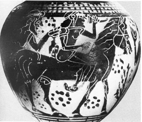 Fig.  1. Amphoriskos corinzio, inizio VI sec. a.C. Atene, Museo Nazionale 664 (da  Brommer 1978, p. 203, tav. 10,1).