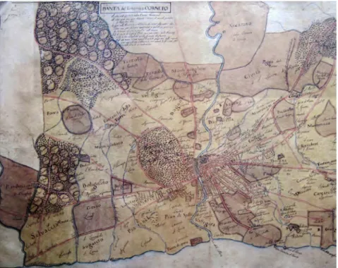 Fig. 1 – Anonimo, Pianta del Territorio Cornetano, 1805-1823 (collezione privata).