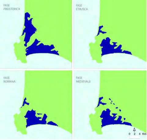 Fig. 1 – Evoluzione delle lagune.