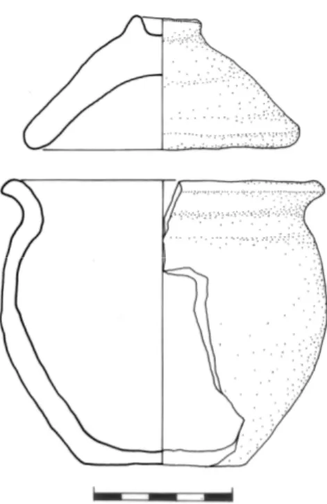 Fig. 5 – Veio, UT 27. Olletta con coperchio d’impasto rosso-bruno. 