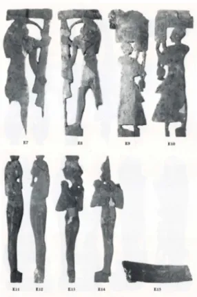 Fig. 5 (a destra) Alcuni  dei frammenti meglio  conservati del mummy  board (Mora 1984, pp