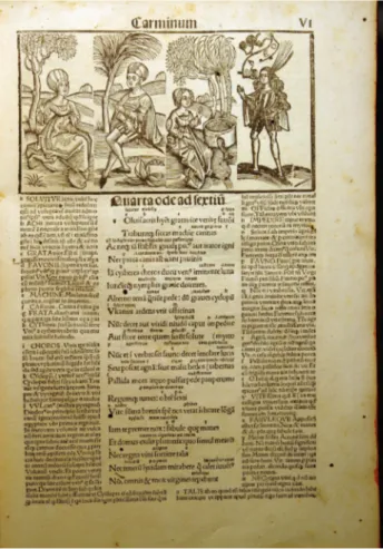 Figure 4. Horatius, Opera. Edited by  Jacobus Locher. Strasbourg: Johann  Grüninger, 12 March 1498