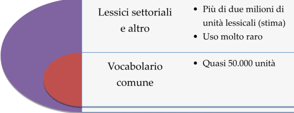 Figura 3: la struttura complessiva del lessico dell’italiano secondo De Mauro 