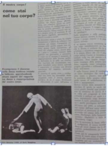 Fig.	9:	Articolo	dedicato	alla	danza,	effe,	VI/3,	marzo	1978 	