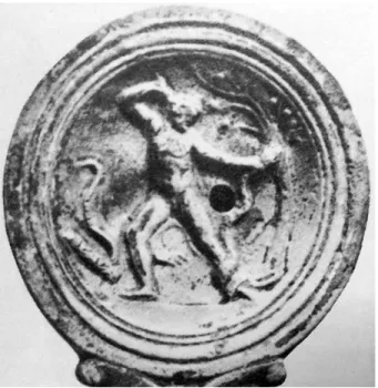 Fig. 5. Ercole uccide l’Idra di Lerna, lucerna a volute 