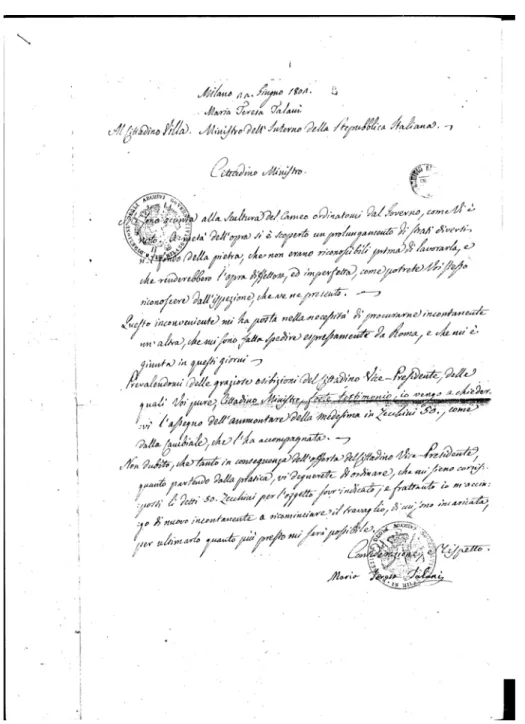 Fig. 3. Teresa Talani. Documento. Milano, Archivio di Stato. Fondo autografi, cartella n