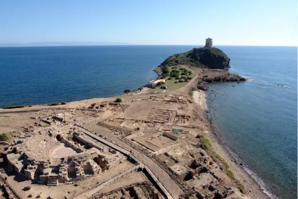 Fig. 1. Veduta aerea del settore orientale della città (foto G. Alvito, Teravista Cagliari)