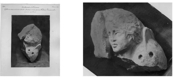 93  M ARCONI  1937, pp. 141-142, fig. 98, usò la foto Fig. 15a, raddrizzandola, e scrisse di un “esame dei particolari tecnici”,  ma si ha l’impressione che non abbia visto dal vero la scultura