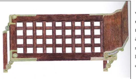 Fig. 3. Ricostruzione grafica del letto della Casa del Menandro di Pompei  (Disegno di V