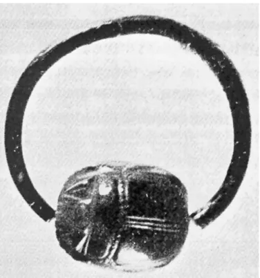 Fig. 1. Scarabeo da Colle del Forno: visione del dorso e  della montatura (da S ANTORO  1983a, p