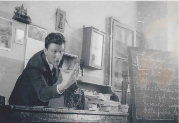 Fig. 7: Dino Formaggio maestro elementare a Motta Visconti, anno scolastico 1933-34  (dal catalogo L’arte: il senso di una vita