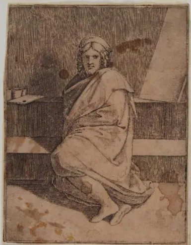 Fig. 3: Marcantonio Raimondi, Ritratto di Raffaello, bulino, c. 1518; Pavia,  Musei Civici di Pavia (http://www.lombardiabeniculturali.it/stampe/schede 