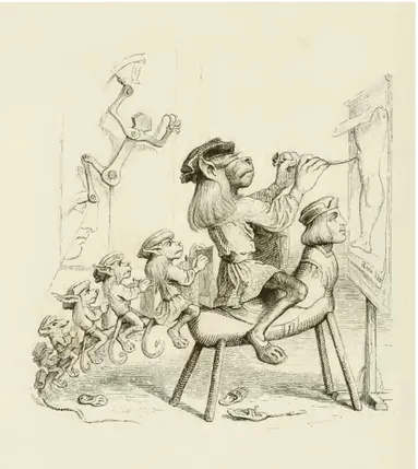 Fig. 4: J.J. Grandville, “Le royaume des marionettes”,  in Id., Un autre monde, Paris, Fournier 1844, p