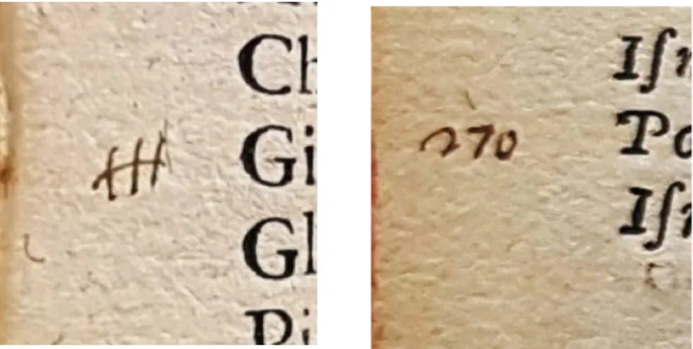 Fig. 7. Conto sticometrico in margine al testo, in Scipione Maffei, La Merope tragedia…, Roma, G