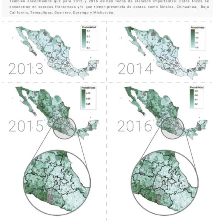 Tabella  3  -  Predire  l'esistenza  di  fosse  clandestine  in  municipi  messicani:  un  primo  approccio  statistico, Data Cívica, UIA e HRDAG, 2017 