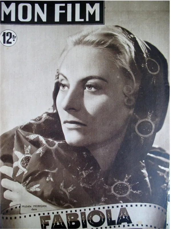Fig. 1 – Copertina della rivista francese «Mon Film» dedicata a Michèle Morgan nel ruolo   di Fabiola («Mon Film», n