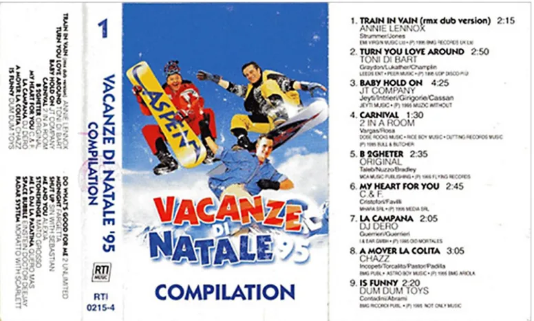 Fig. 3 – Cassetta 1 della compilation di “Vacanze di Natale ’95”, RTI Music, 1995.