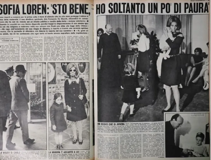 Fig. 9 – “Sofia Loren: «Sto bene, ho soltanto un po’ di paura»”, «Oggi», a. XXIV, n. 47, 21 novembre 1968.
