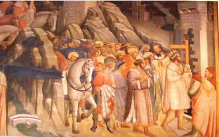 Fig. 2. Agnolo Gaddi,  Eraclio entra in Gerusalemme, (Firenze, S. Croce) 