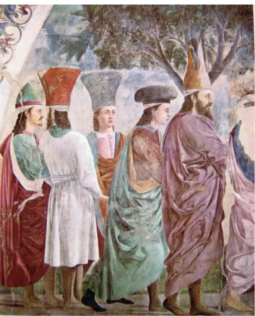 Fig. 4. Piero della Francesca, Eraclio entra in Gerusalemme, particolare  (Arezzo, S. Francesco) 