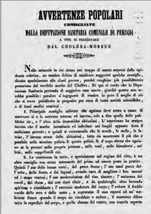 Fig.  6.  Avvertenze  popolari…  dalla  De pu ta - -zione sanitaria comunale di Perugia, 26  settem-bre 1855