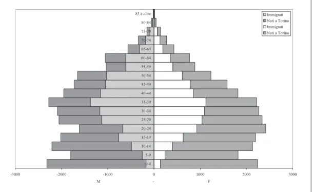 Fig. 1. Piramide delle età. Torino 1802 