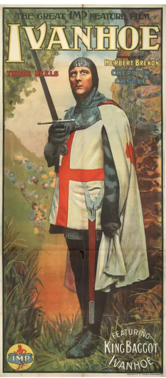 Fig. 9. Manifesto del film Ivanohe, impersonato dall’attore King Baggot, regia di Herbert  Brenon, 1913