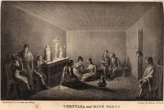 Fig. 3. Peter Schmidtmeyer, Tertulia and mate party (1824)