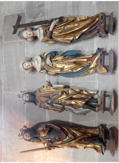 Fig. 3. Charlemagne, Henry II, Cunigunde, and Helen: statues from the altarpiece in the Upper Chapel of the Nuremberg Palace, 1487