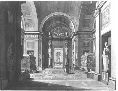 Fig. 5. Sala del Museo Pio-Clementino, acquaforte di Vincenzo Feoli, 1794
